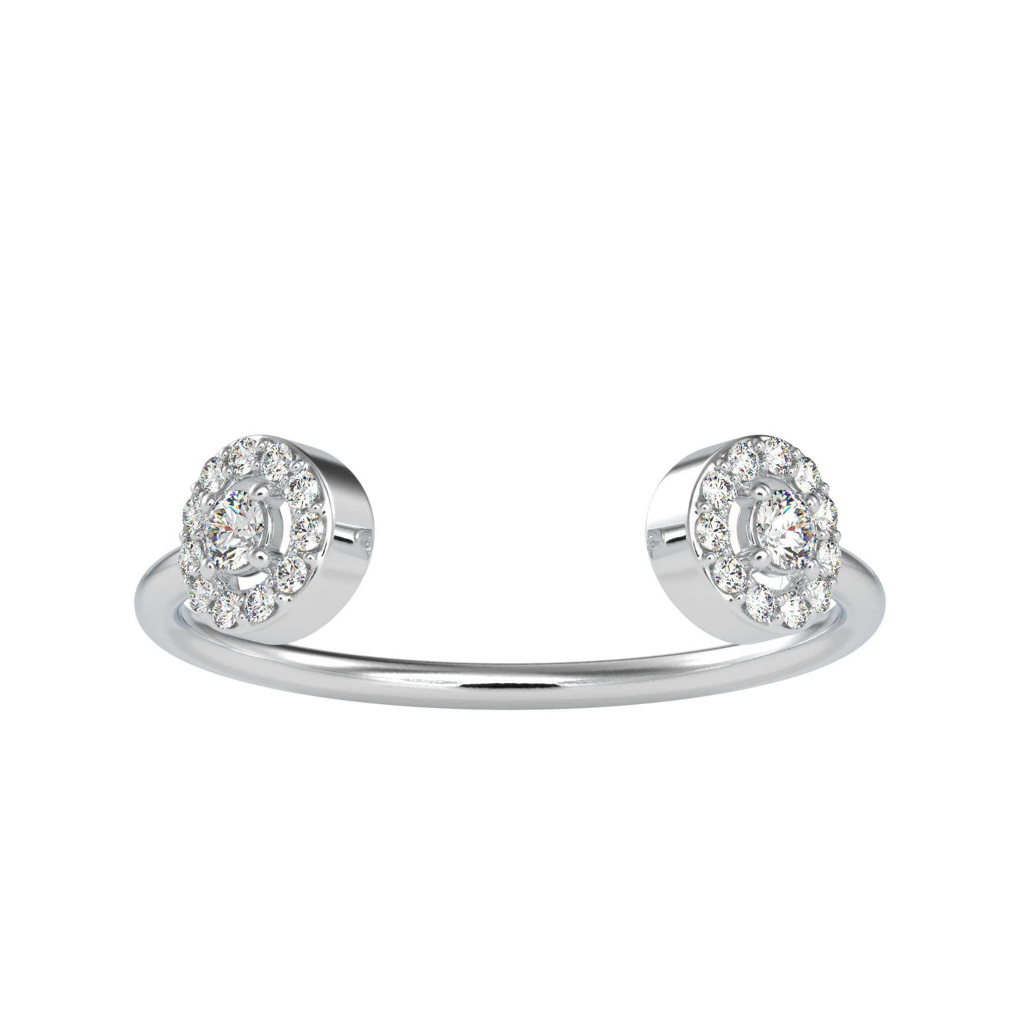 Купить классическое кольцо с двумя кластерами бриллиантов | Eva-Gems